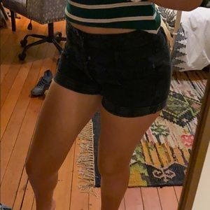 Black jean shorts